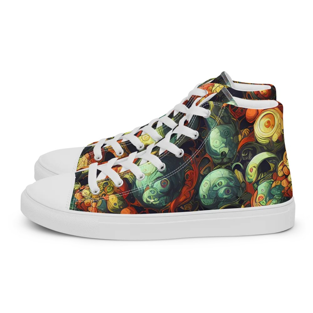 Midnight Mutants on Men's High Top Canvas Shoes — Left