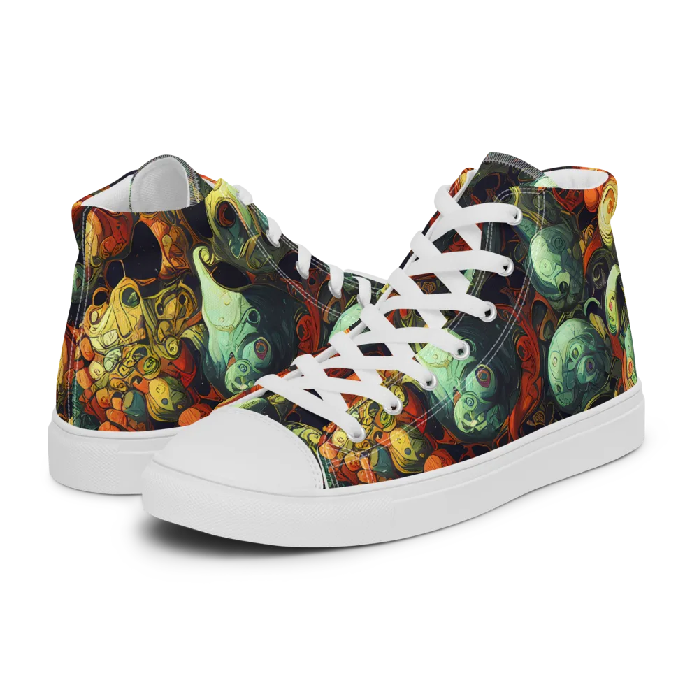 Midnight Mutants on Men's High Top Canvas Shoes — Left
