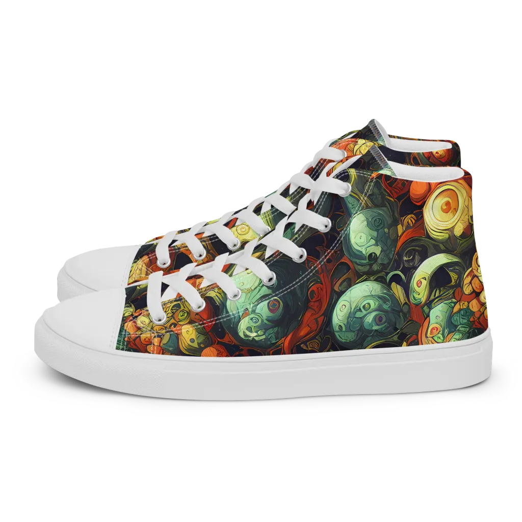 Midnight Mutants on Women's High Top Canvas Shoes — Left