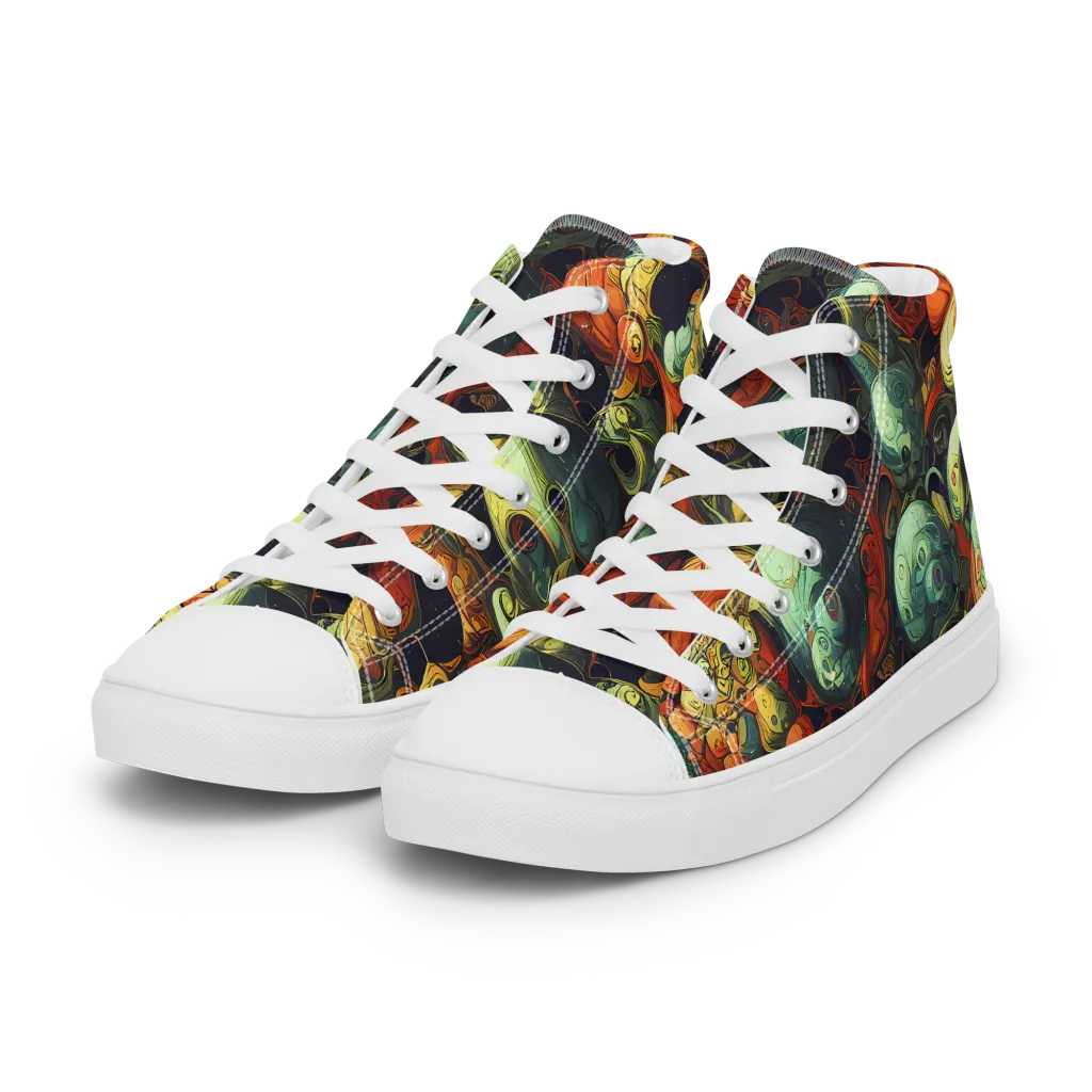 Midnight Mutants on Women's High Top Canvas Shoes — Left Front