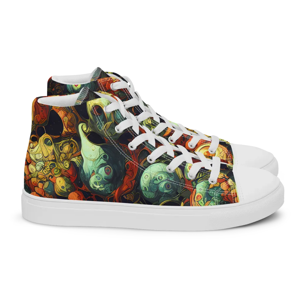 Midnight Mutants on Women's High Top Canvas Shoes — Right