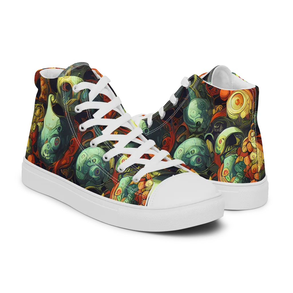 Midnight Mutants on Women's High Top Canvas Shoes — Right