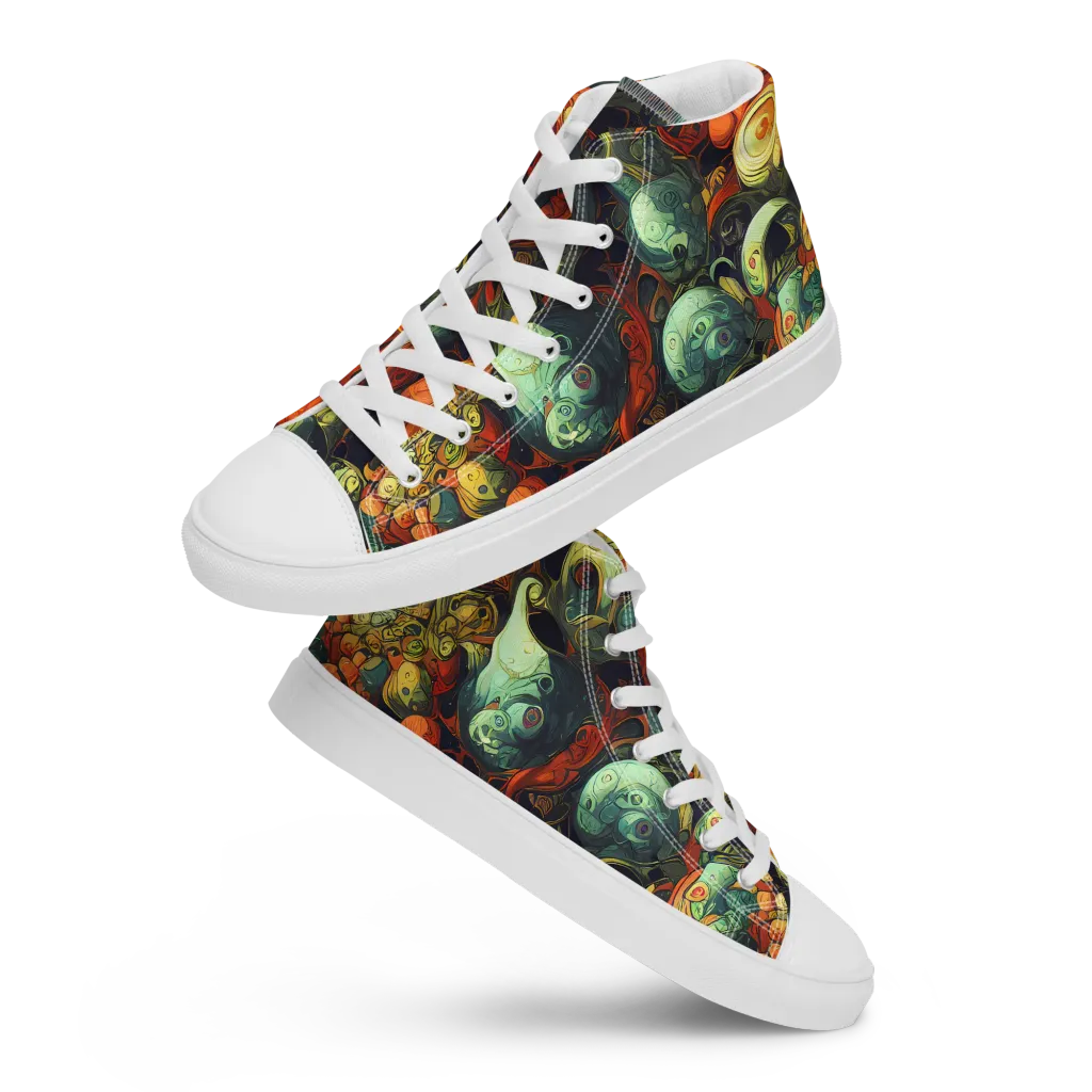 Midnight Mutants on Women's High Top Canvas Shoes — Front