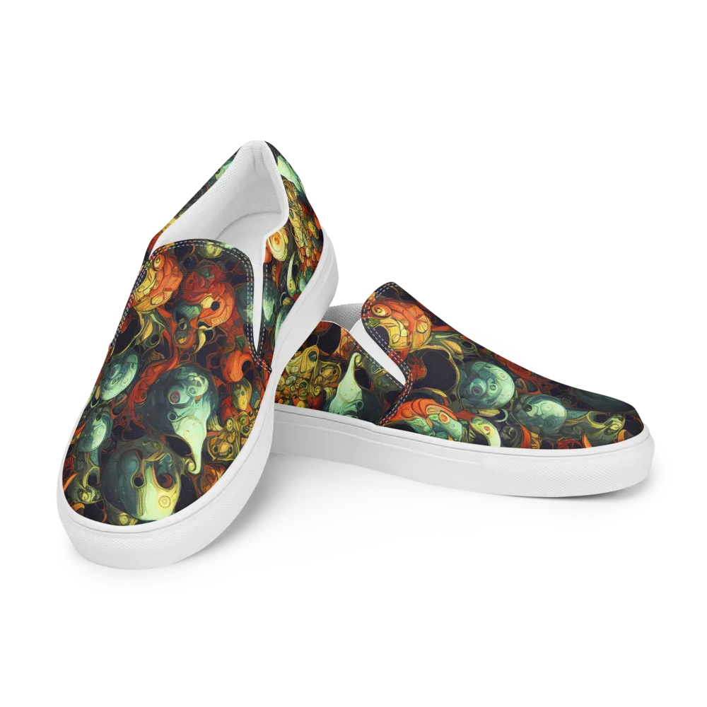 Midnight Mutants on Women's Slip-On Canvas Shoes — Left Front