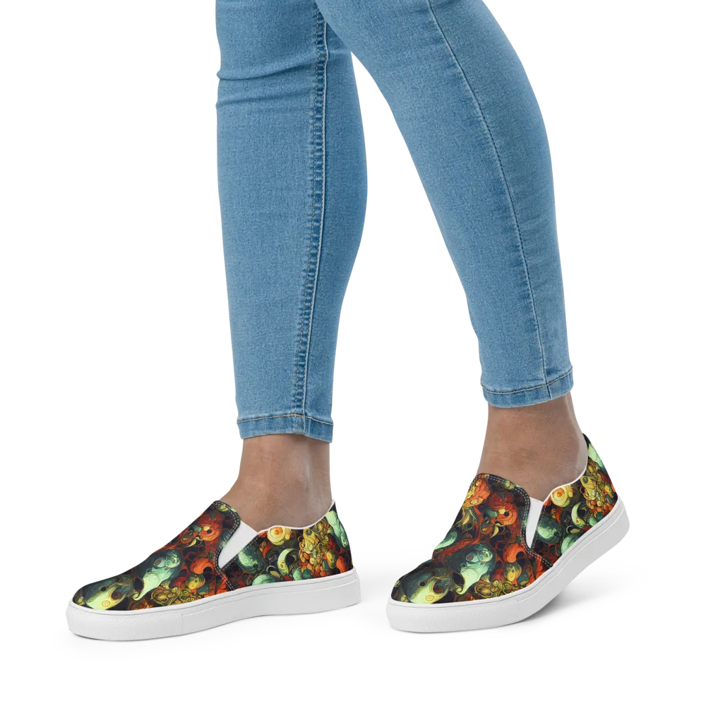 Midnight Mutants on Women's Slip-On Canvas Shoes — Front
