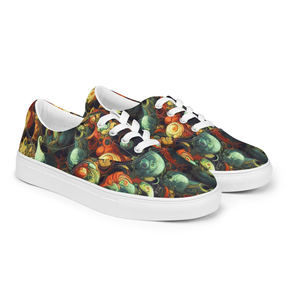 Midnight Mutants on Men's Lace-Up Canvas Shoes — Right Front