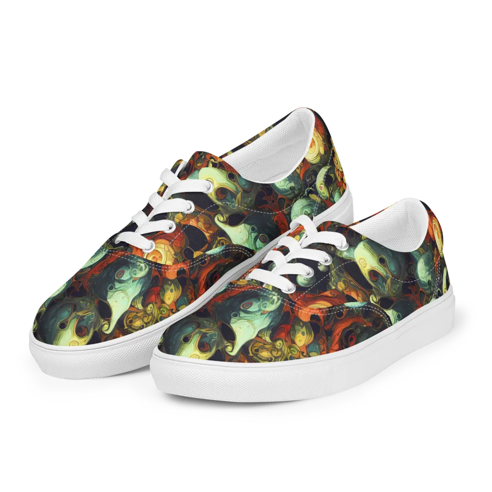 Midnight Mutants on Men's Lace-Up Canvas Shoes — Left Front