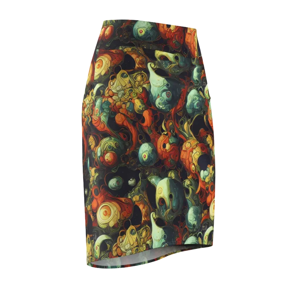 Midnight Mutants on Pencil Skirt — Front Side