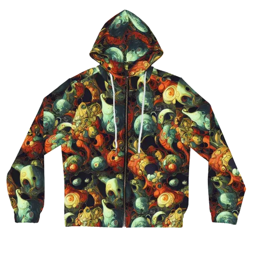 Midnight Mutants on a Women's Full-Zip Hoodie
