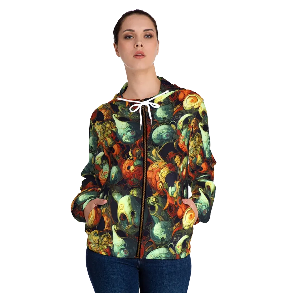 Midnight Mutants on Women's Full-Zip Hoodie — Front On Person