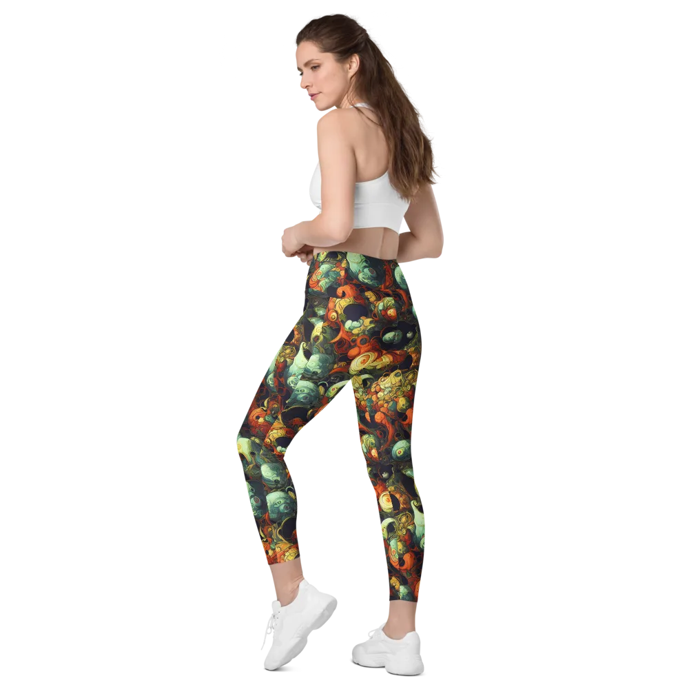 Midnight Mutants on Leggings with Pockets — Left Back