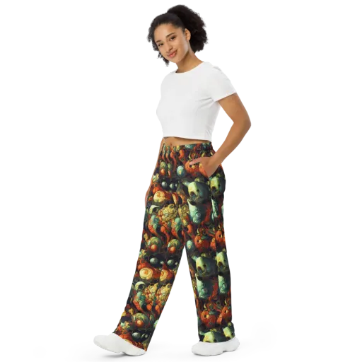 Midnight Mutants on a Wide-Leg Pants
