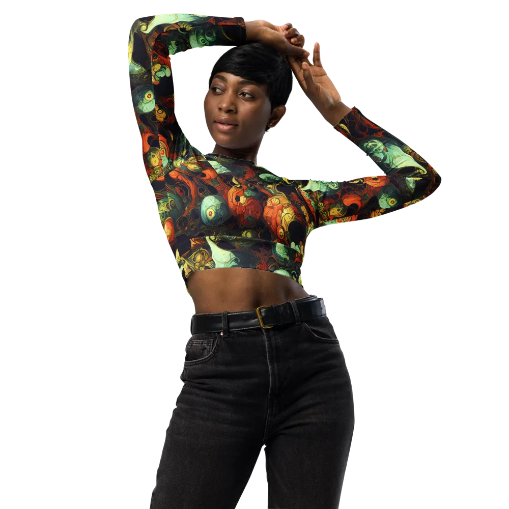 Midnight Mutants on Long Sleeve Crop Top — Front