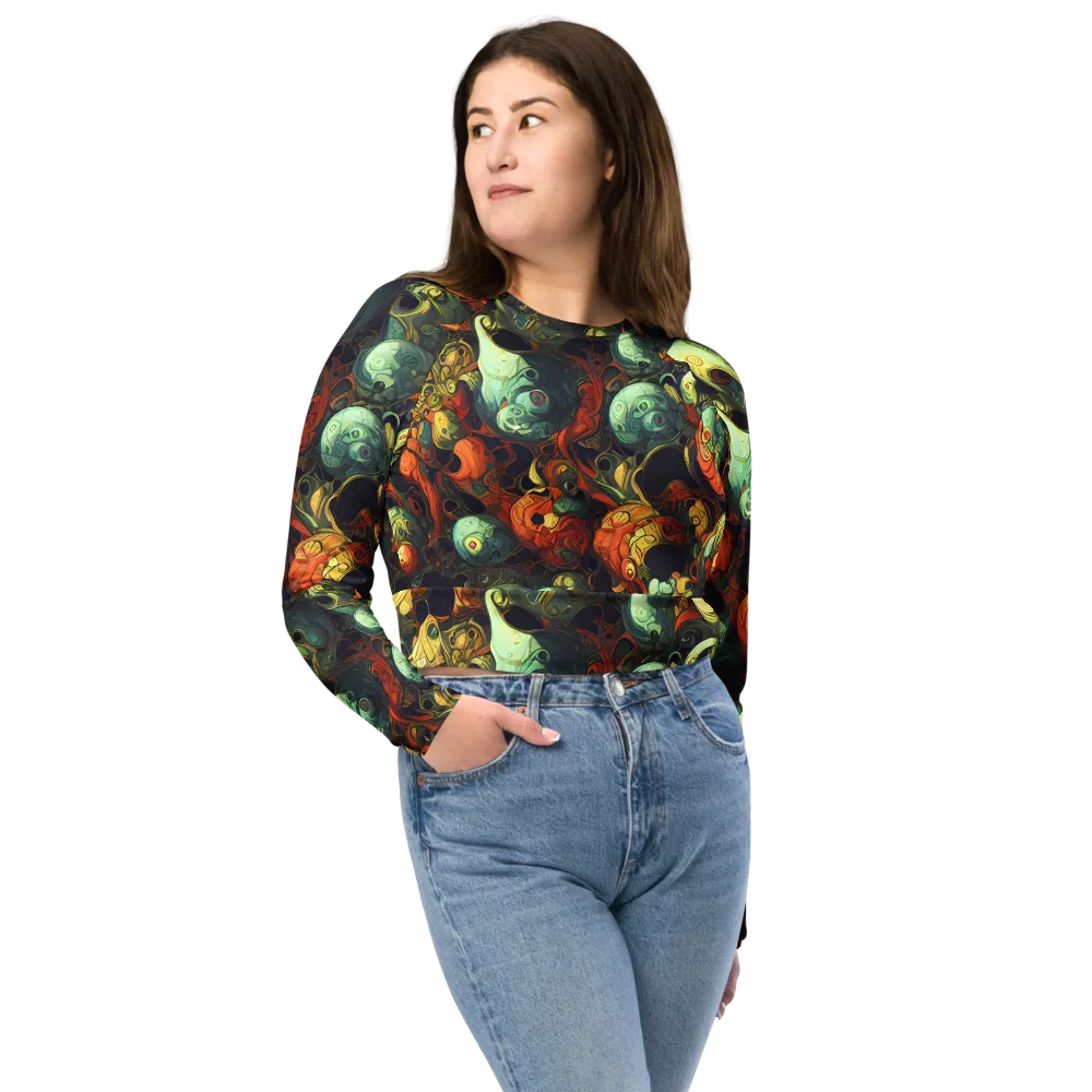 Midnight Mutants on Long Sleeve Crop Top — Front