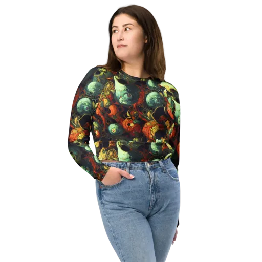 Midnight Mutants on a Long Sleeve Crop Top