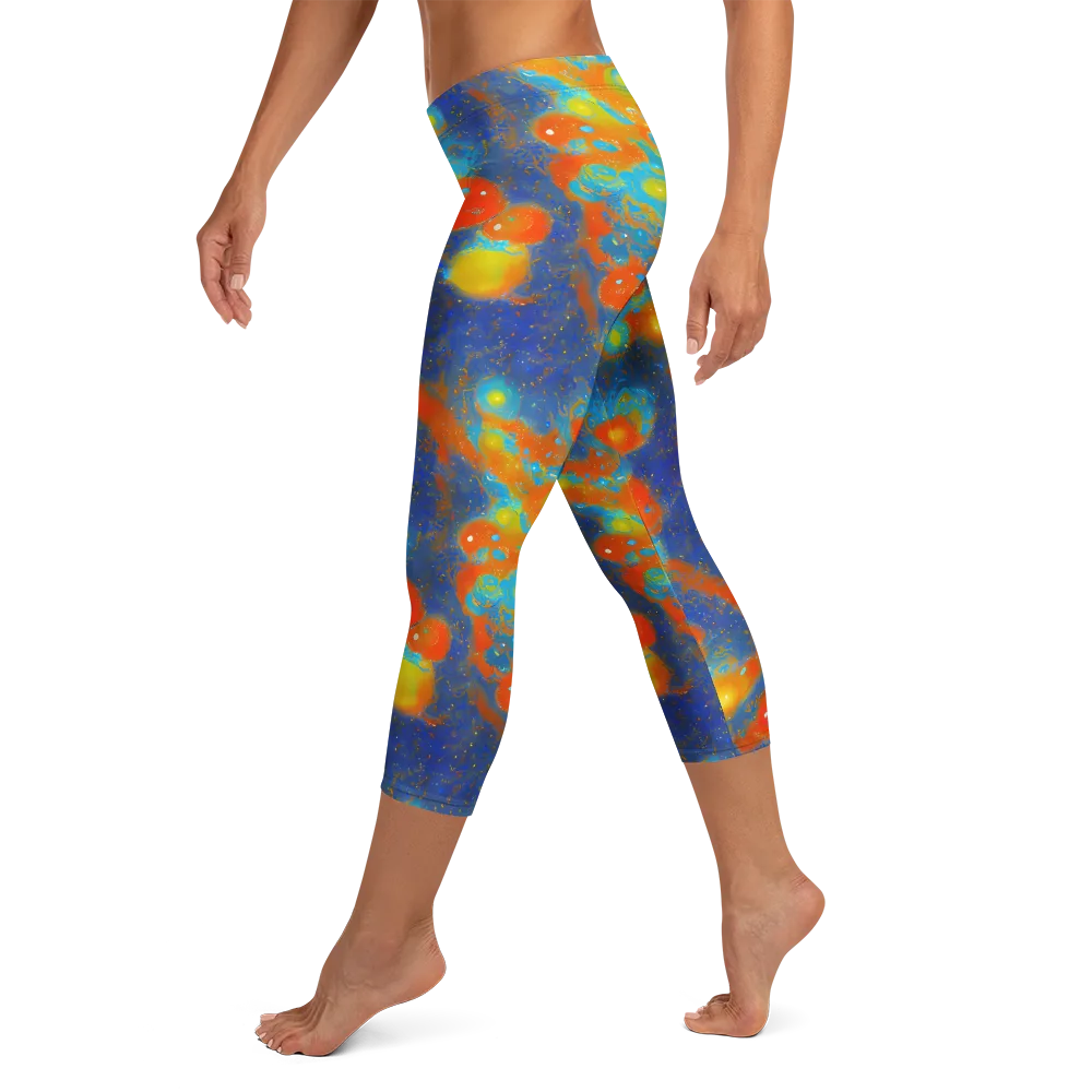 Orbital Bloom on Capri Leggings — Left