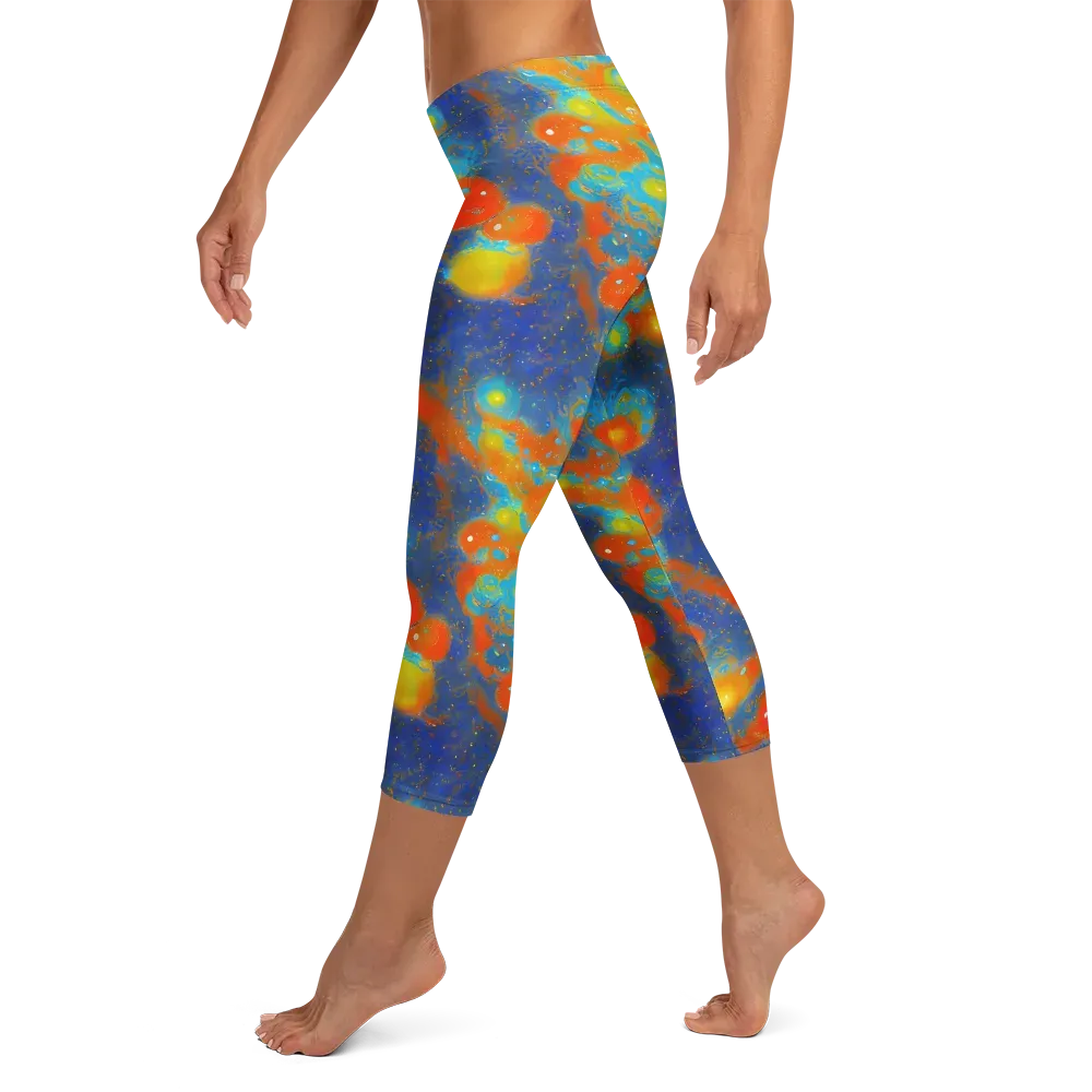 Orbital Bloom on Capri Leggings — Left
