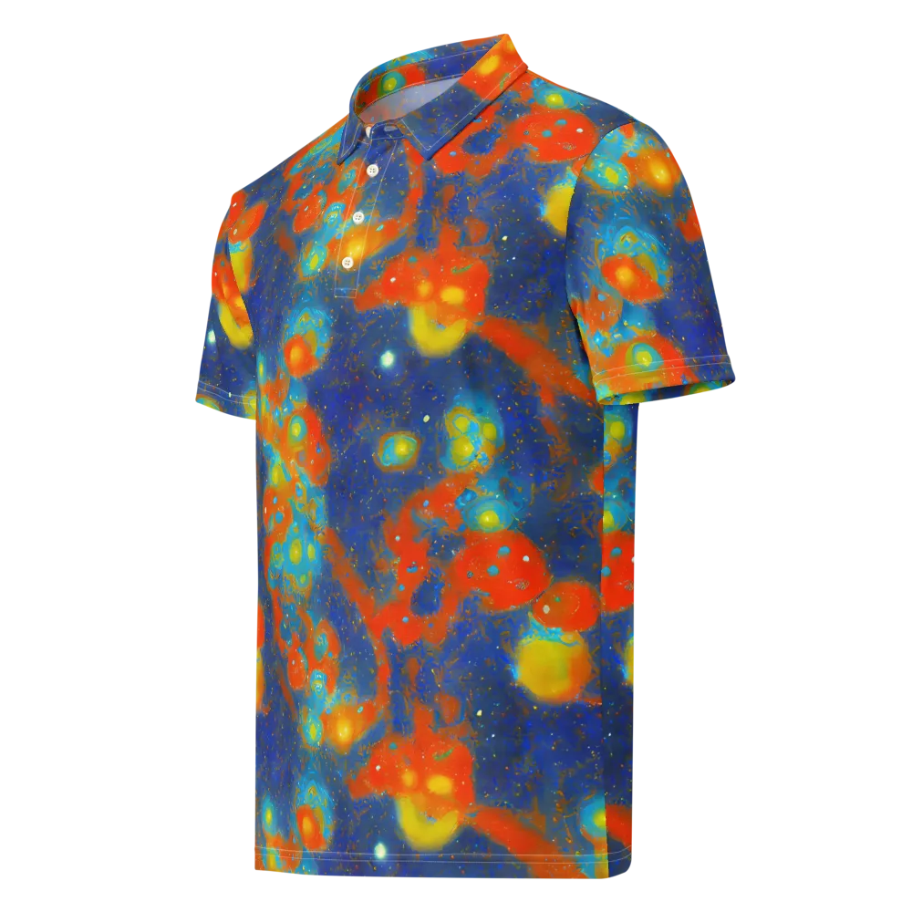 Orbital Bloom on Men's Slim Fit Polo Shirt — Left Front