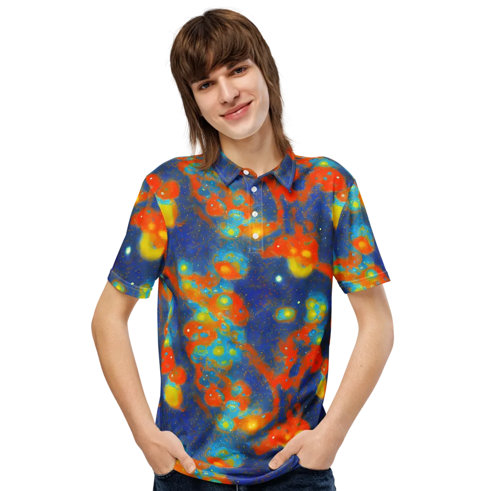 Orbital Bloom on Men's Slim Fit Polo Shirt — Front