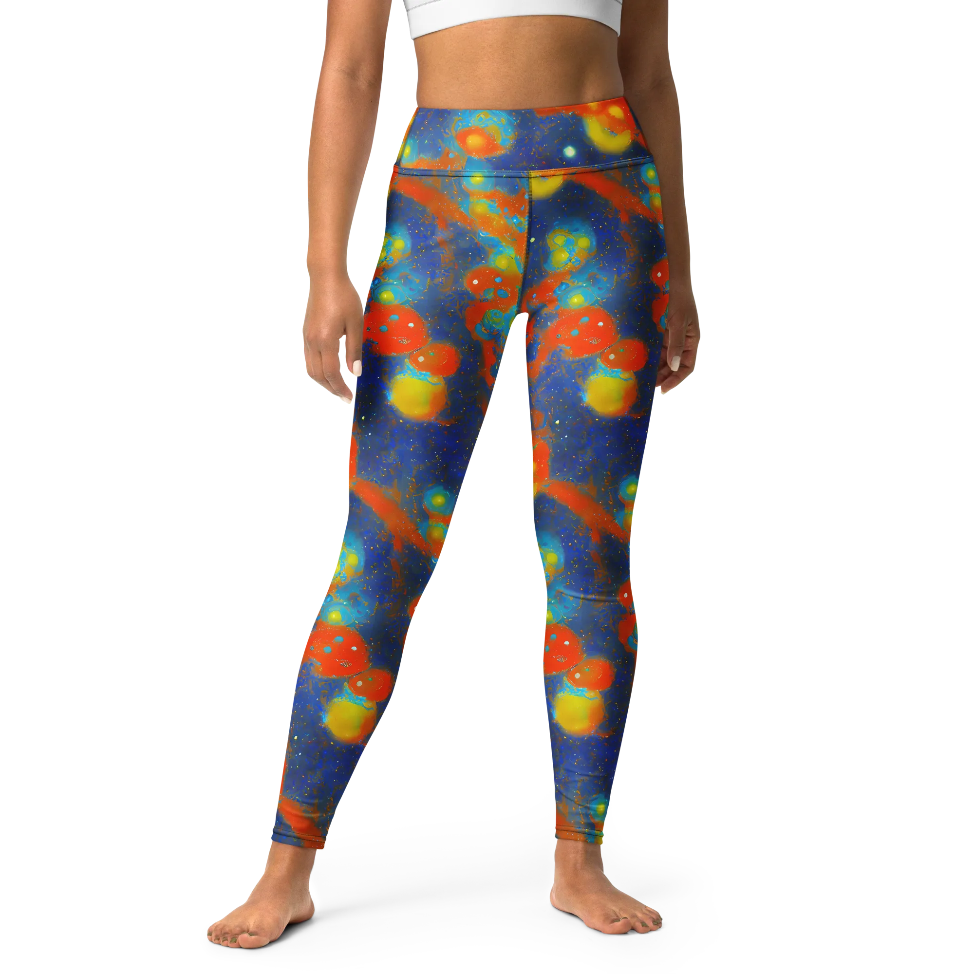Orbital Bloom on Yoga Leggings — Front