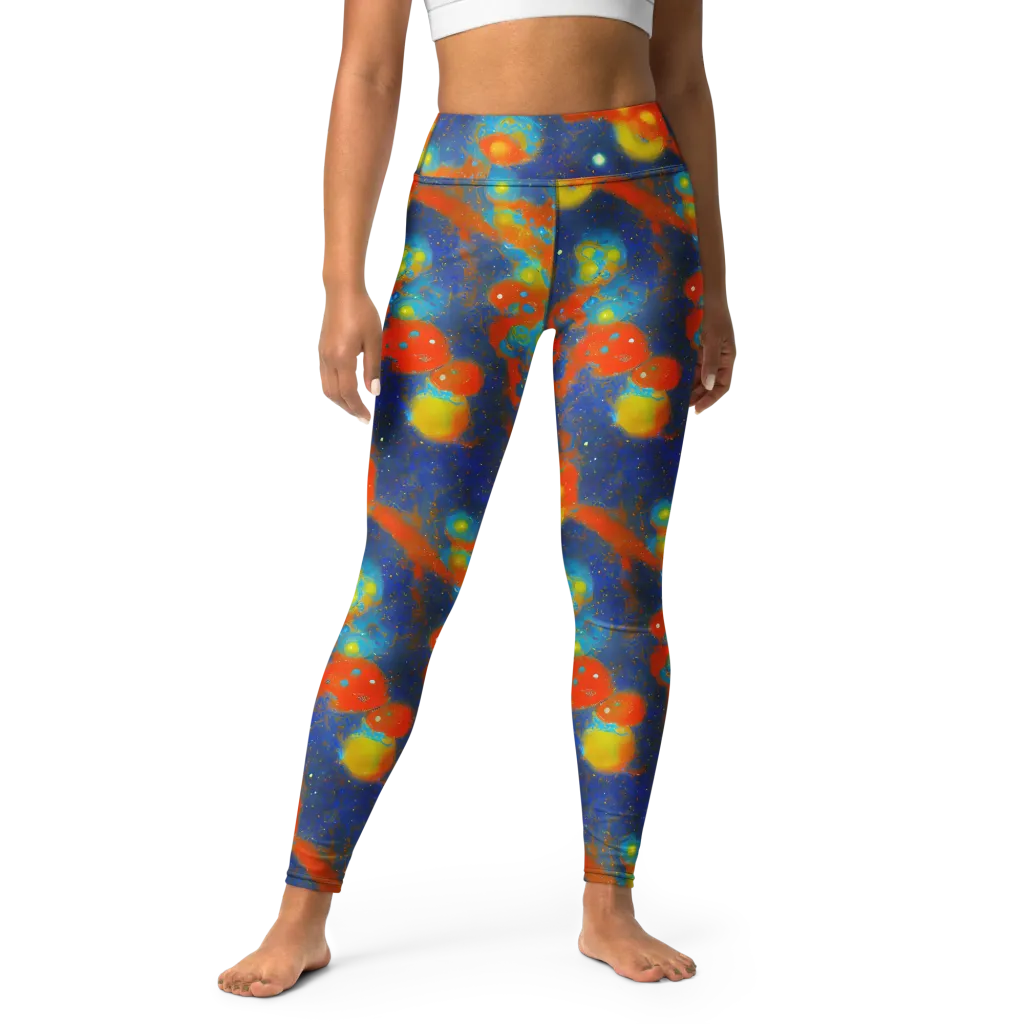 Orbital Bloom on Yoga Leggings — Front