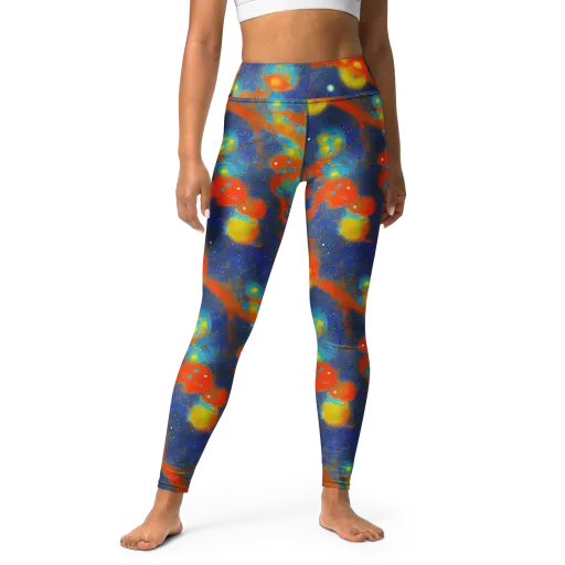 Orbital Bloom on a Yoga Leggings