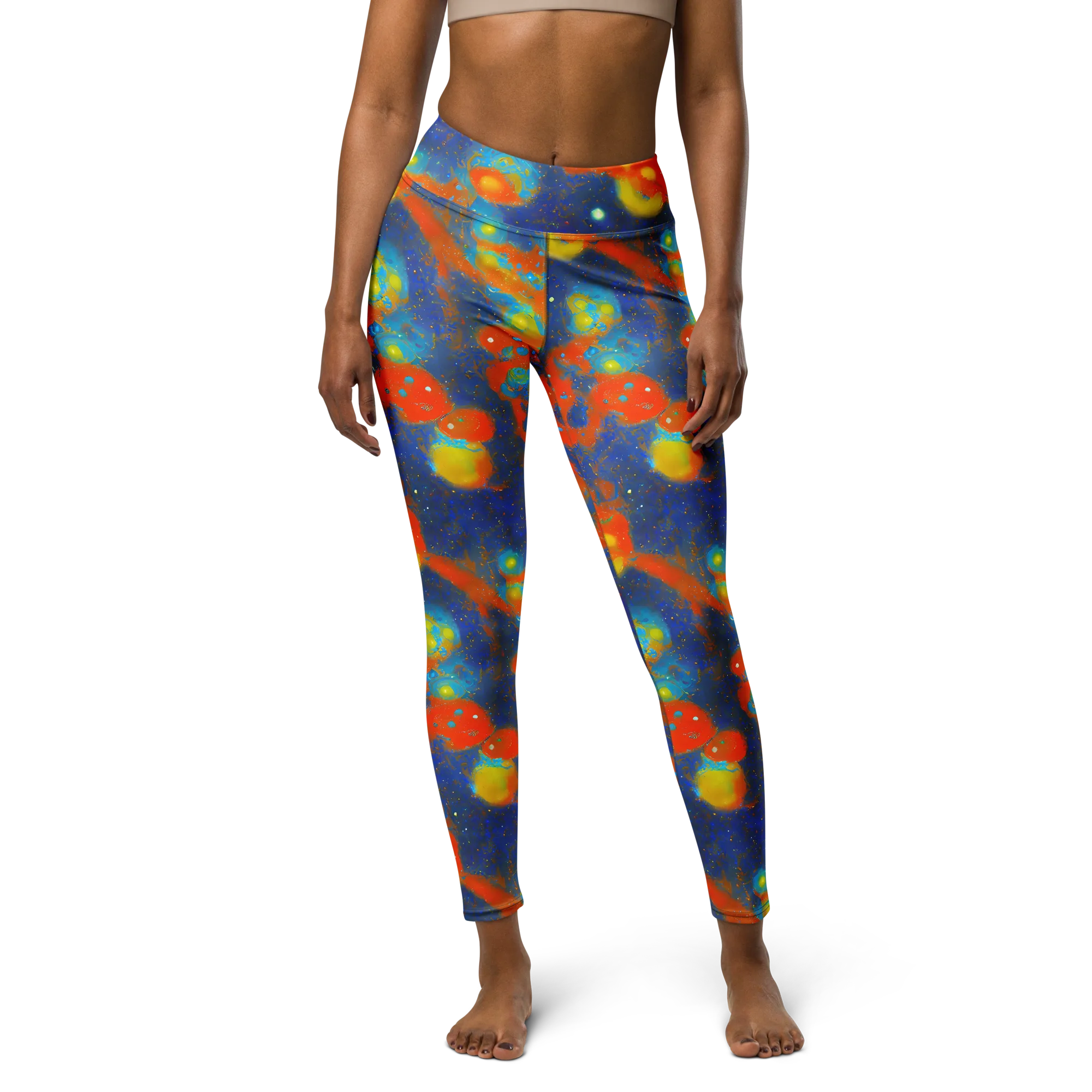 Orbital Bloom on Yoga Leggings — Front