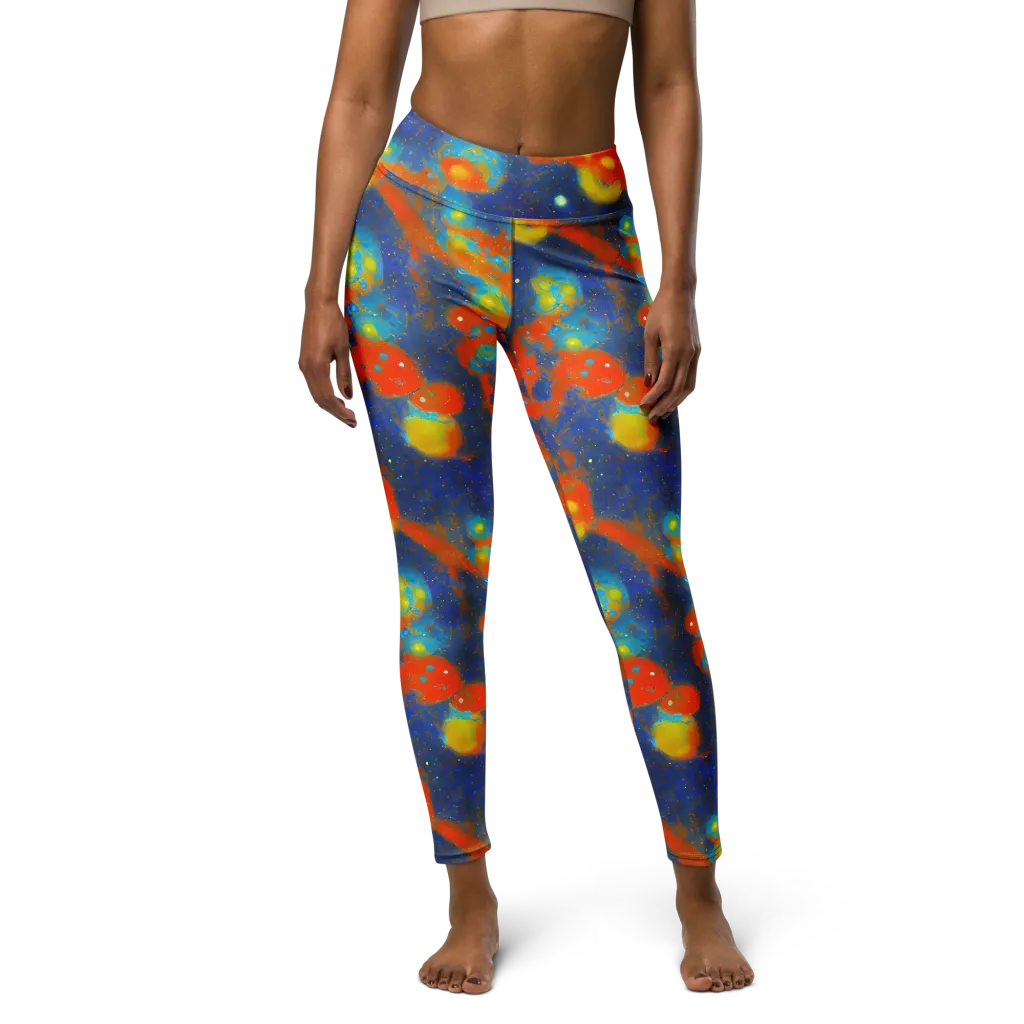 Orbital Bloom on Yoga Leggings — Front