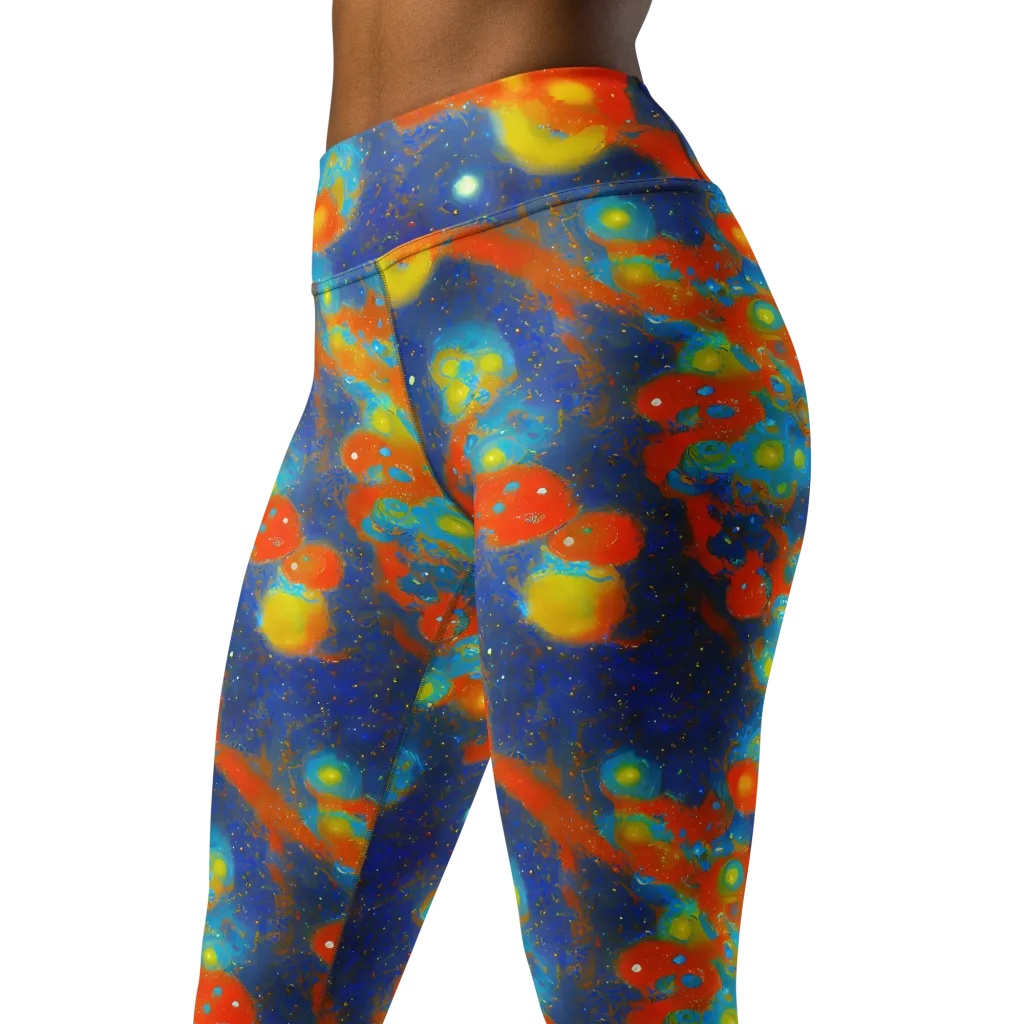 Orbital Bloom on Yoga Leggings — Left Front