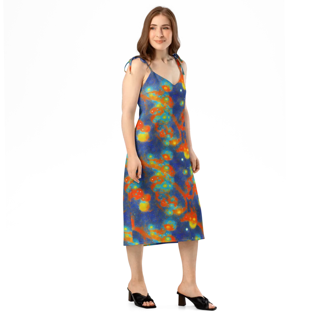 Orbital Bloom on Slip Dress — Right Front