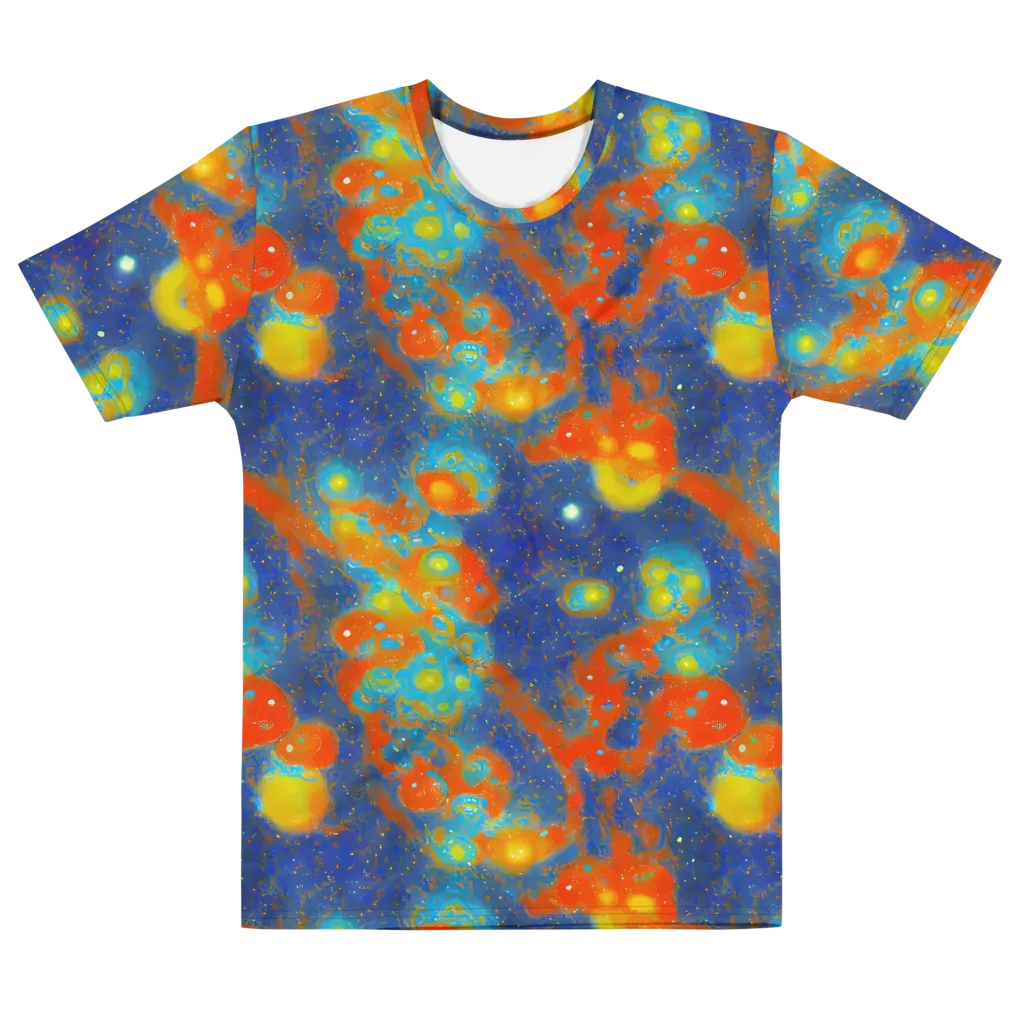 Orbital Bloom on Men's Cotton Crew Neck T-Shirt — Front
