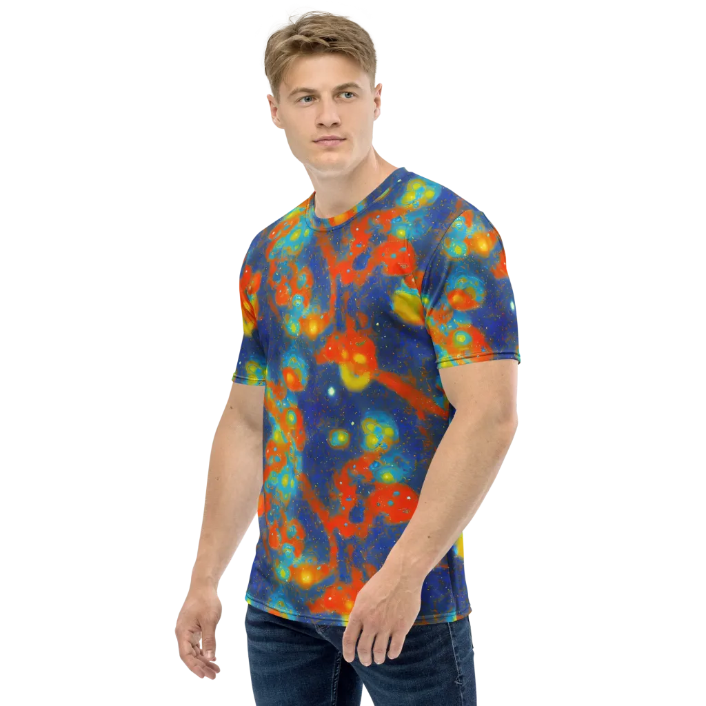Orbital Bloom on Men's Crew Neck T-Shirt — Left