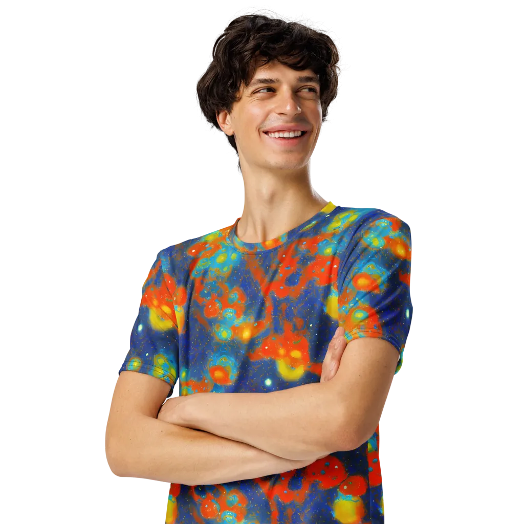Orbital Bloom on Men's Crew Neck T-Shirt — Left Front