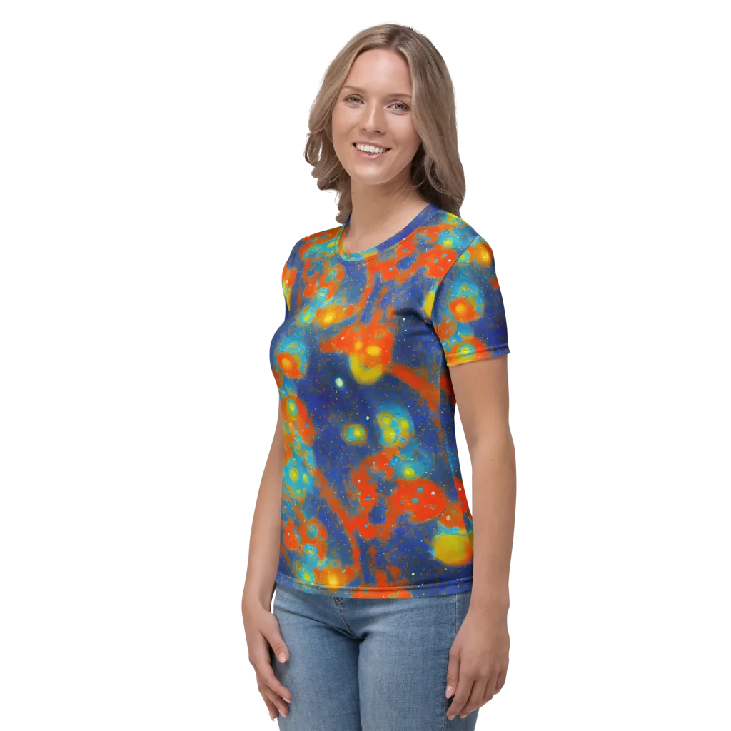 Orbital Bloom on Women's Crew Neck T-Shirt — Left