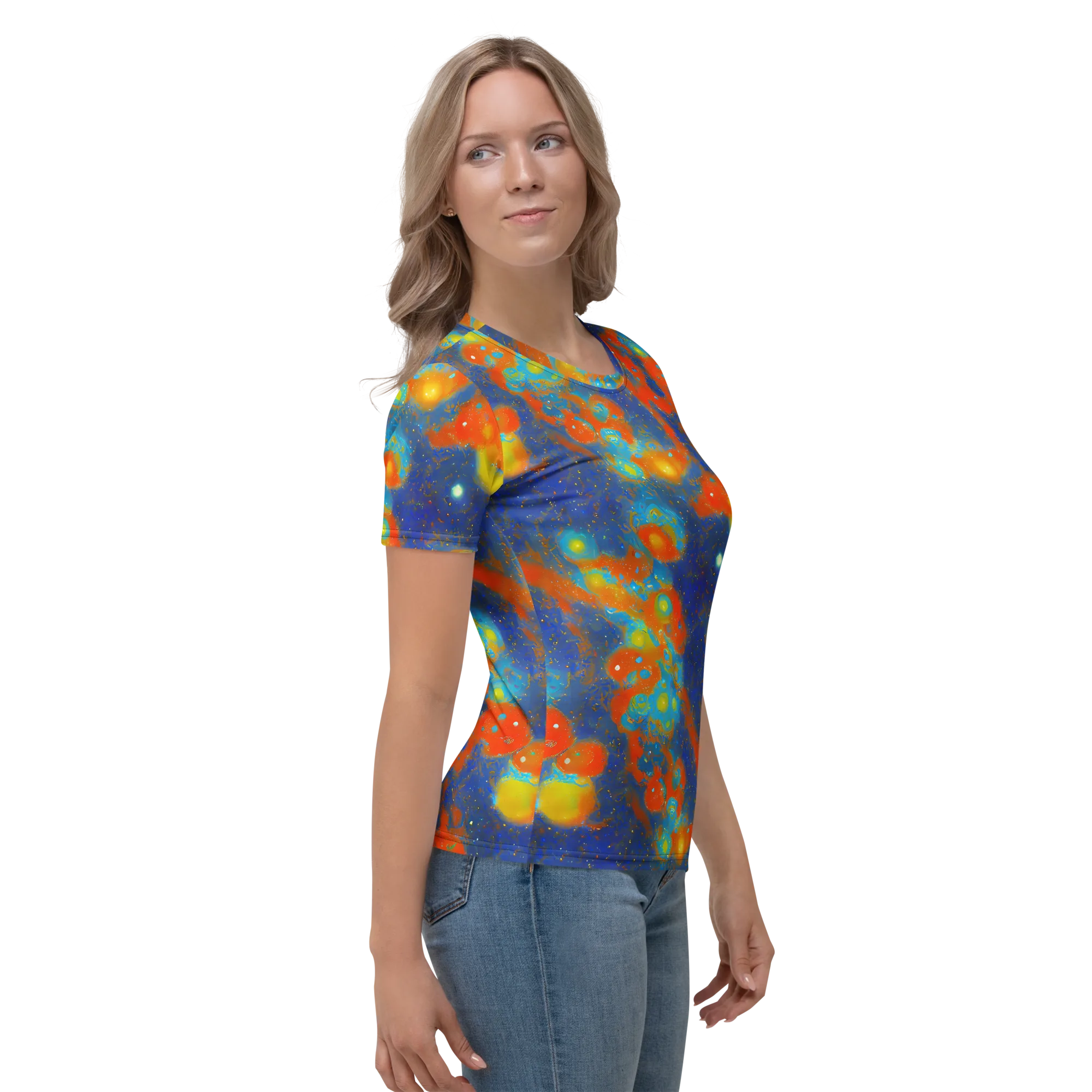 Orbital Bloom on Women's Crew Neck T-Shirt — Right
