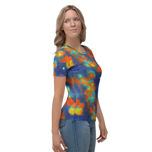 Orbital Bloom on a Women's Crew Neck T-Shirt