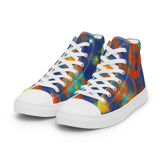 Orbital Bloom on a Women's High Top Canvas Shoes