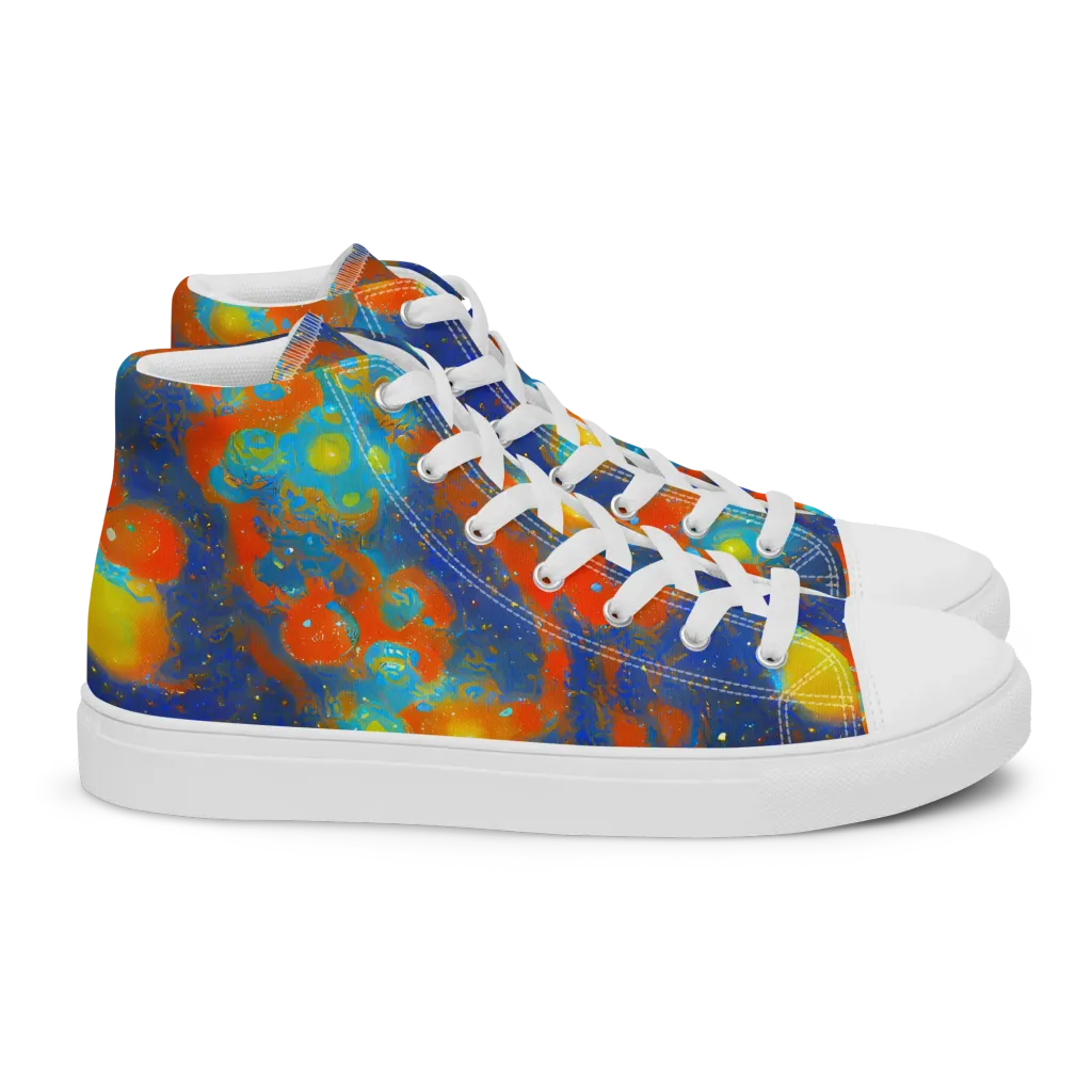 Orbital Bloom on Women's High Top Canvas Shoes — Right