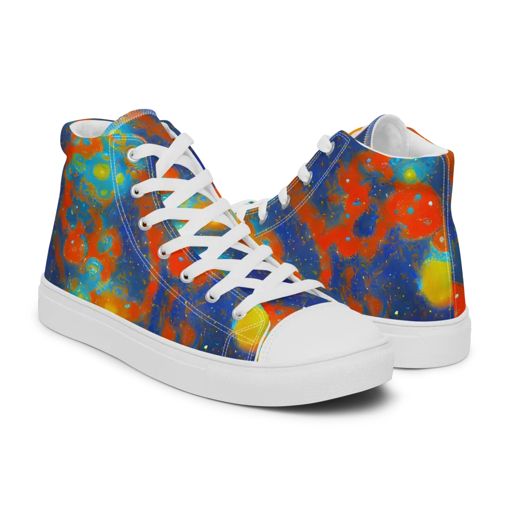 Orbital Bloom on Women's High Top Canvas Shoes — Right