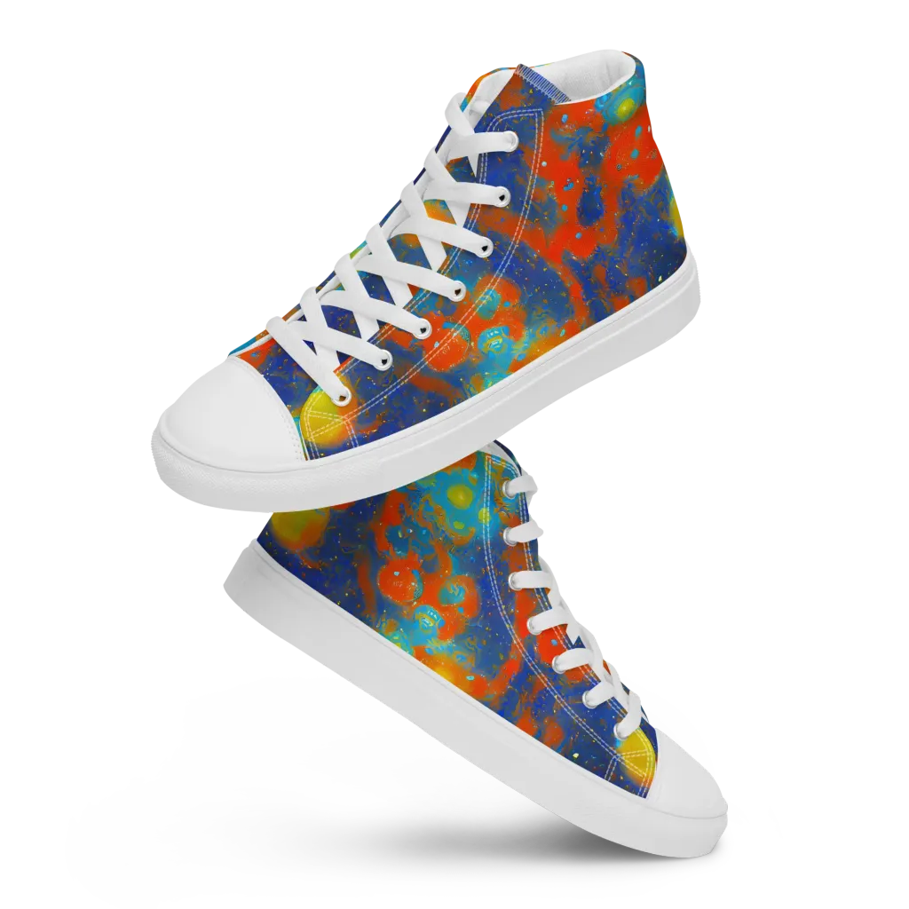 Orbital Bloom on Women's High Top Canvas Shoes — Front