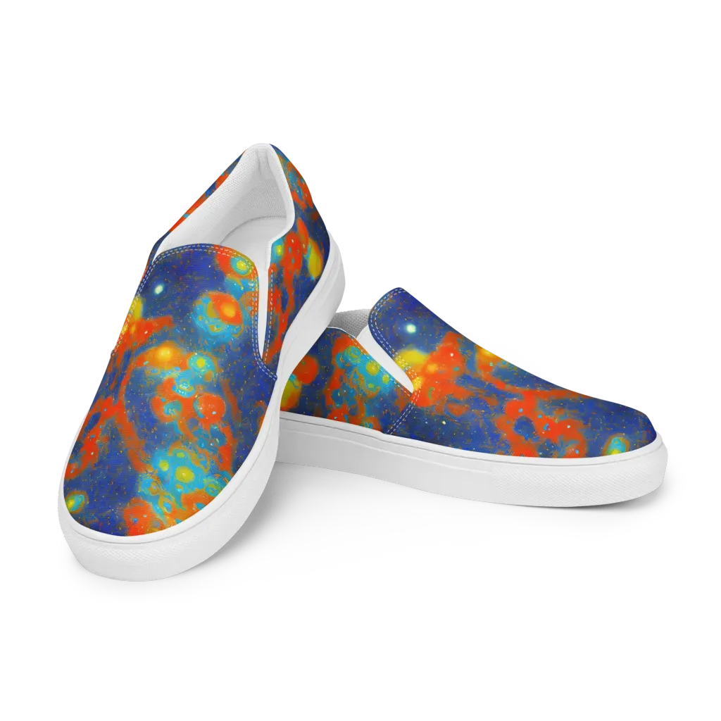 Orbital Bloom on Men's Slip-On Canvas Shoes — Left Front