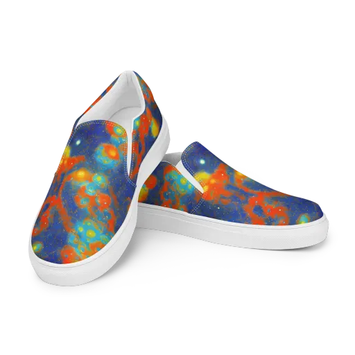 Orbital Bloom on a Men's Slip-On Canvas Shoes
