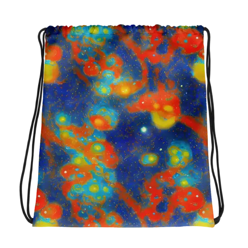 Orbital Bloom on a Drawstring Bag
