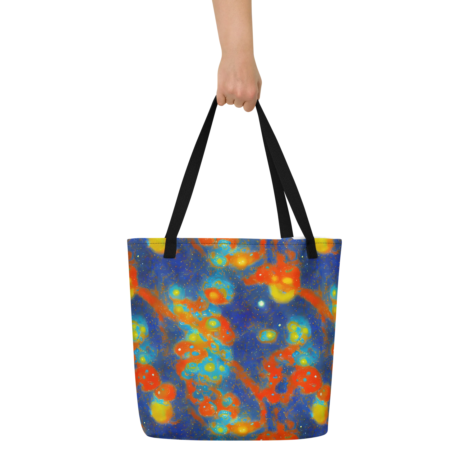 Orbital Bloom on Large Tote Bag W/ Pocket — Front