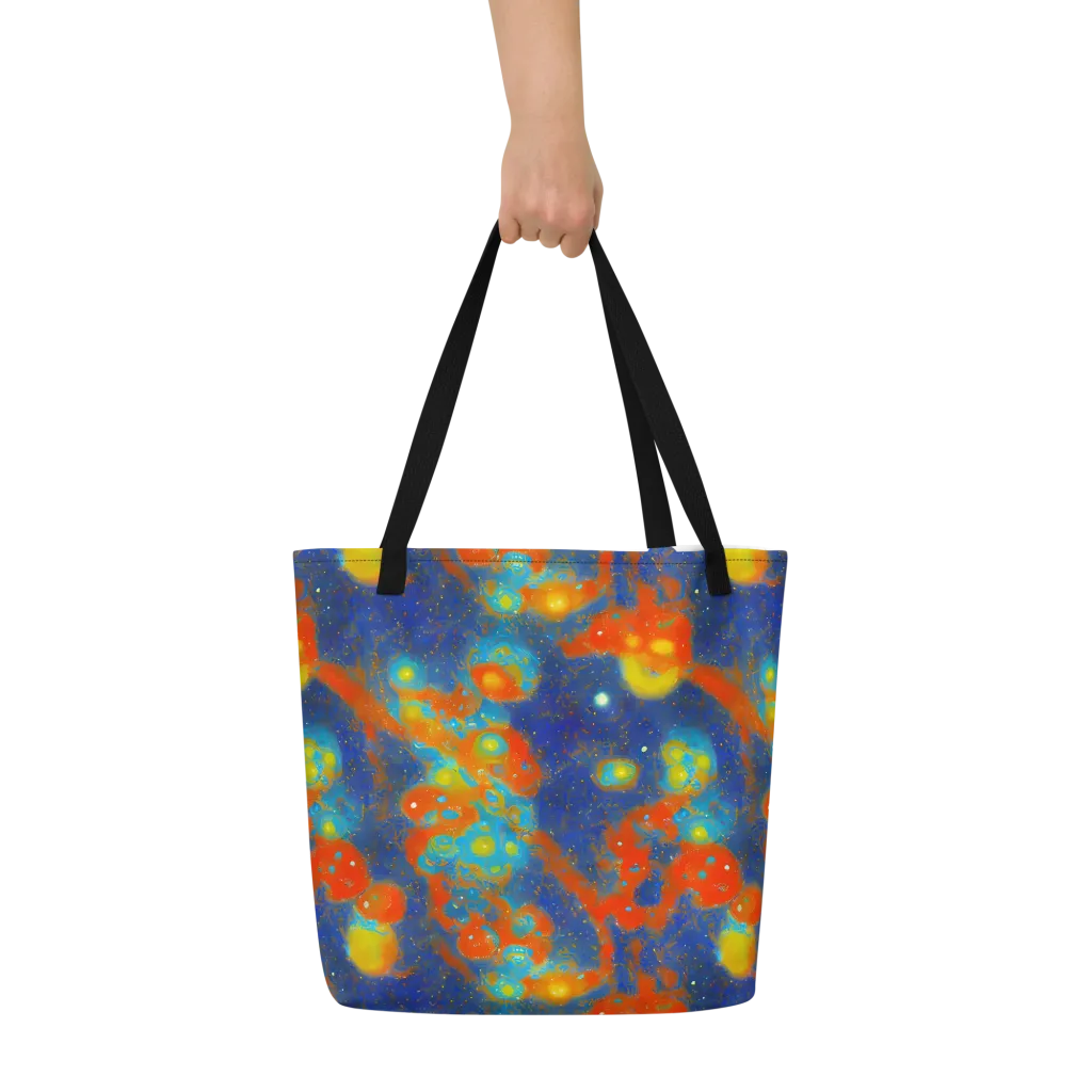 Orbital Bloom on Large Tote Bag W/ Pocket — Front