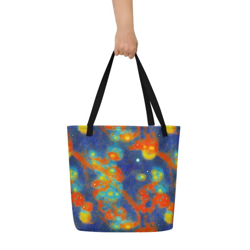 Orbital Bloom on a Large Tote Bag W/ Pocket