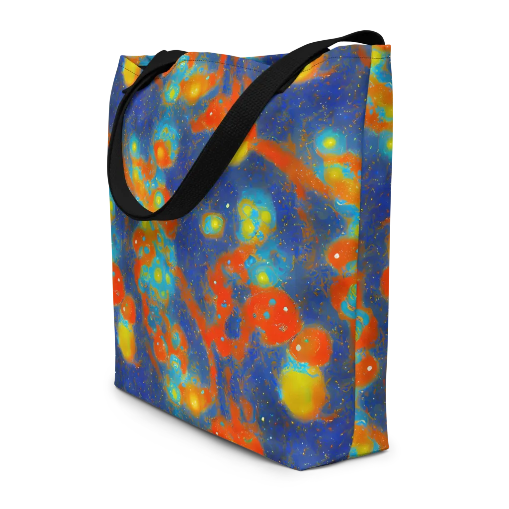 Orbital Bloom on Large Tote Bag W/ Pocket — Front