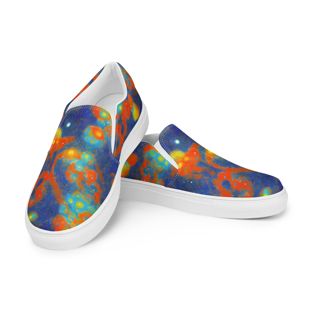 Orbital Bloom on Women's Slip-On Canvas Shoes — Left Front
