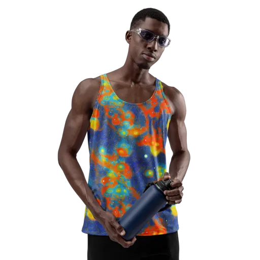 Orbital Bloom on a Men's Tank Top