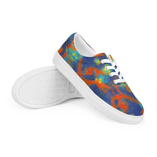Orbital Bloom on a Men's Lace-Up Canvas Shoes